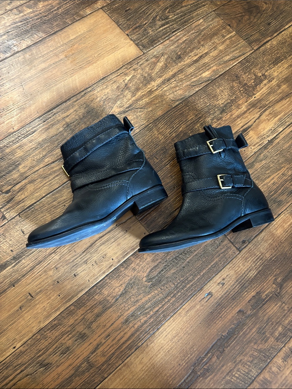 kate spade Black Leather Buckle Ankle Boots